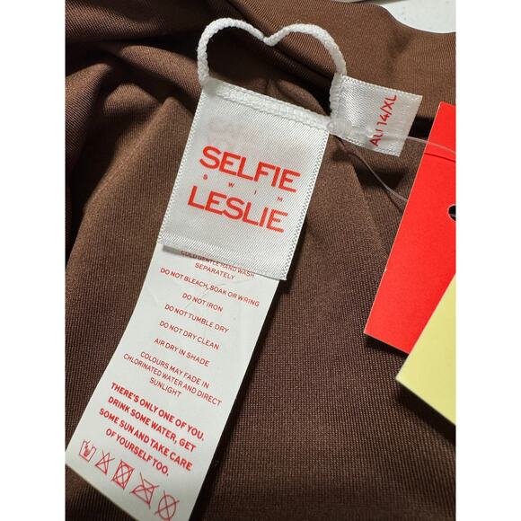 Selfie Leslie Chocolate Brown Get Cheeky Swim Bottoms XL NEW - Picture 6 of 6